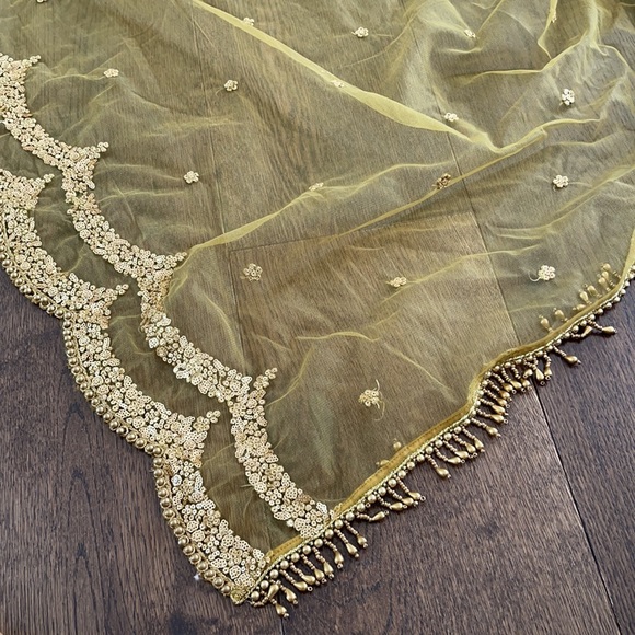 Indian lengha bottom  Forrest green gold details - Picture 6 of 6